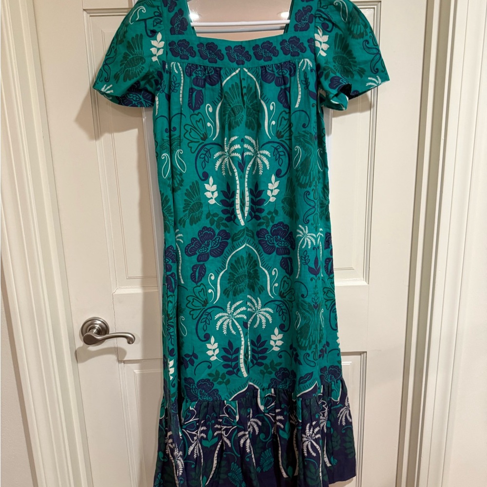 Cara Cara Teal and Navy Floral Dress - Picture 3 of 3